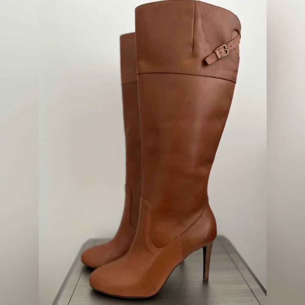 LAUREN Ralph Lauren Brown Leather Knee-High Boots - Picture 5 of 11